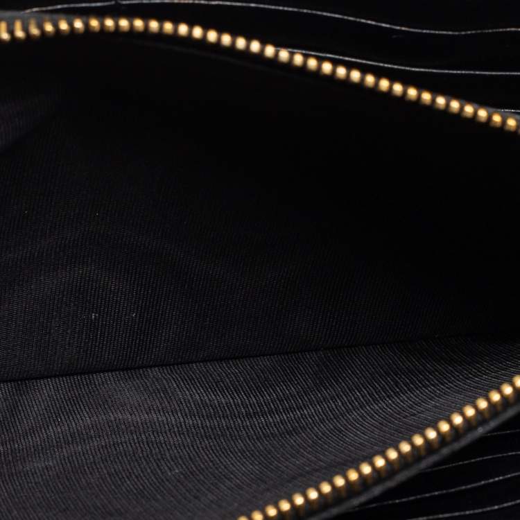Pre Owned Saint Laurent Black Leather Kate Wallet On Chain