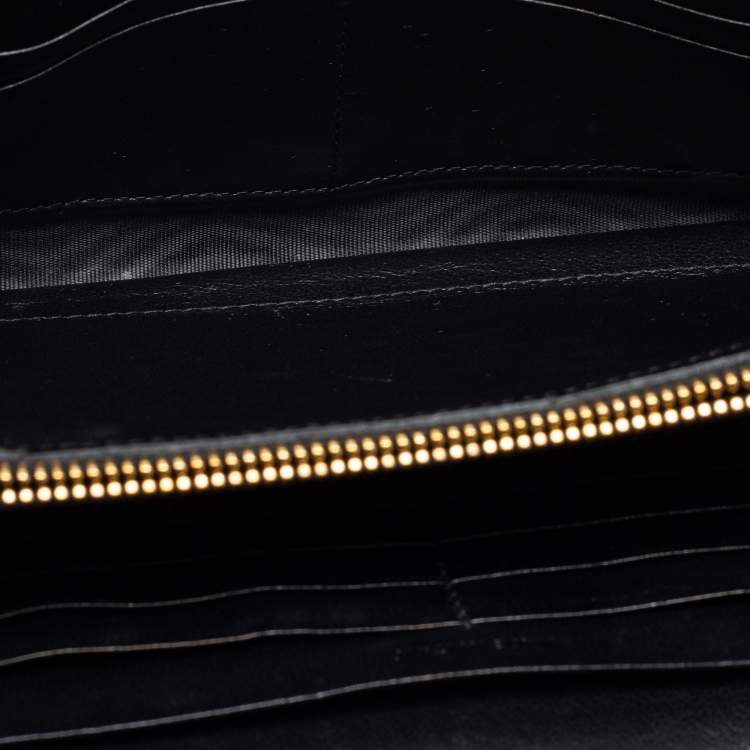 Pre Owned Saint Laurent Black Leather Kate Wallet On Chain