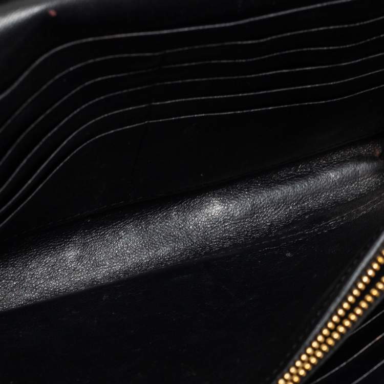 Pre Owned Saint Laurent Black Leather Kate Wallet On Chain