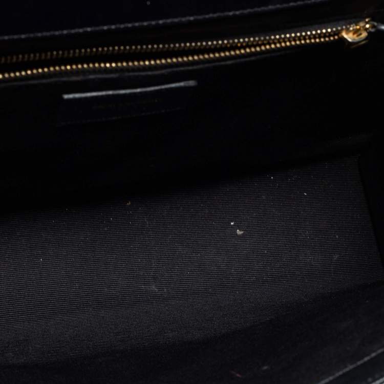 Pre Owned Saint Laurent Black Leather Large Envelope Shoulder Bag