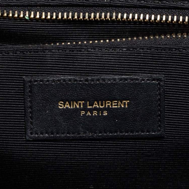 Pre Owned Saint Laurent Black Leather Large Envelope Shoulder Bag