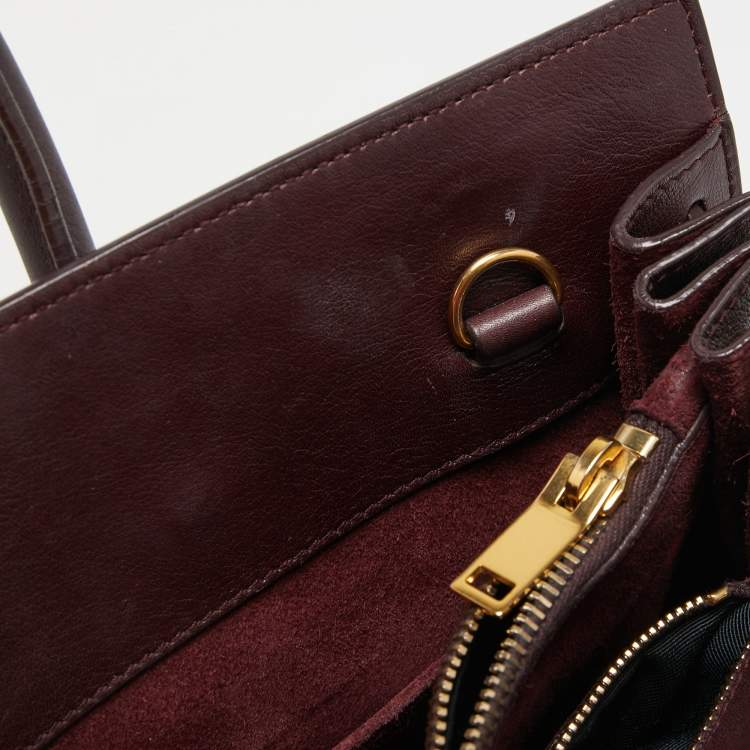 Pre Owned Saint Laurent Burgundy Leather Baby Classic Sac De Jour Tote