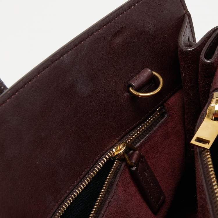 Pre Owned Saint Laurent Burgundy Leather Baby Classic Sac De Jour Tote