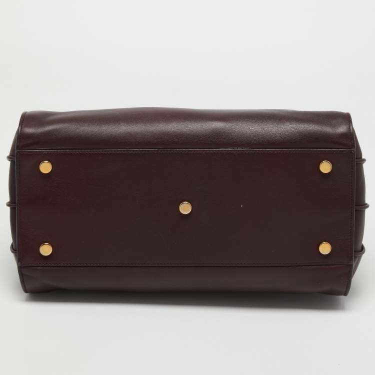 Pre Owned Saint Laurent Burgundy Leather Baby Classic Sac De Jour Tote