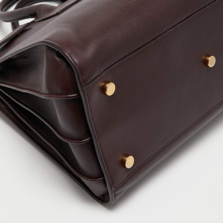 Pre Owned Saint Laurent Burgundy Leather Baby Classic Sac De Jour Tote