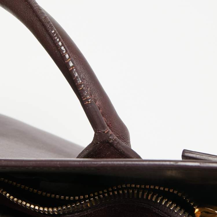 Pre Owned Saint Laurent Burgundy Leather Baby Classic Sac De Jour Tote