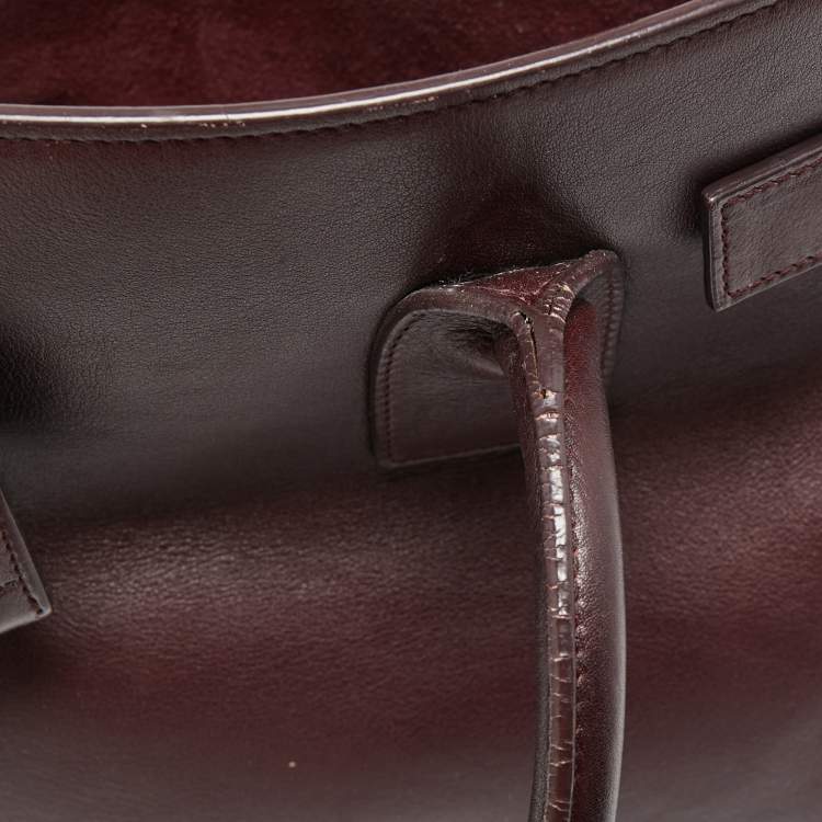 Pre Owned Saint Laurent Burgundy Leather Baby Classic Sac De Jour Tote
