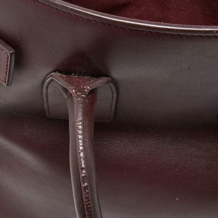 Pre Owned Saint Laurent Burgundy Leather Baby Classic Sac De Jour Tote