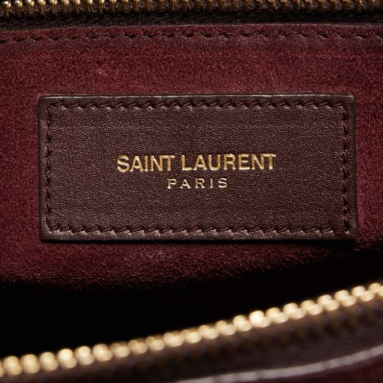 Pre Owned Saint Laurent Burgundy Leather Baby Classic Sac De Jour Tote