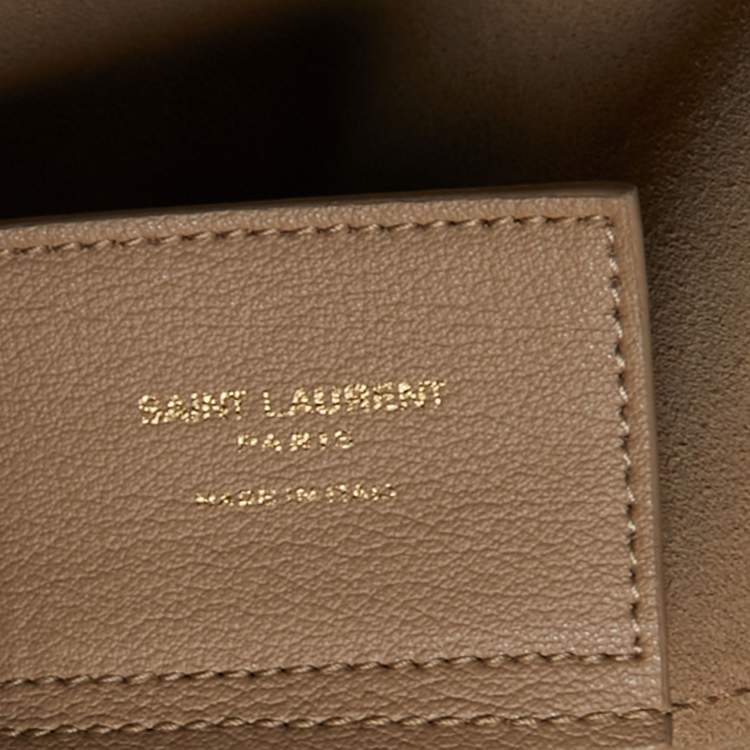 Pre Owned Saint Laurent Beige Leather E/W Shopper Tote