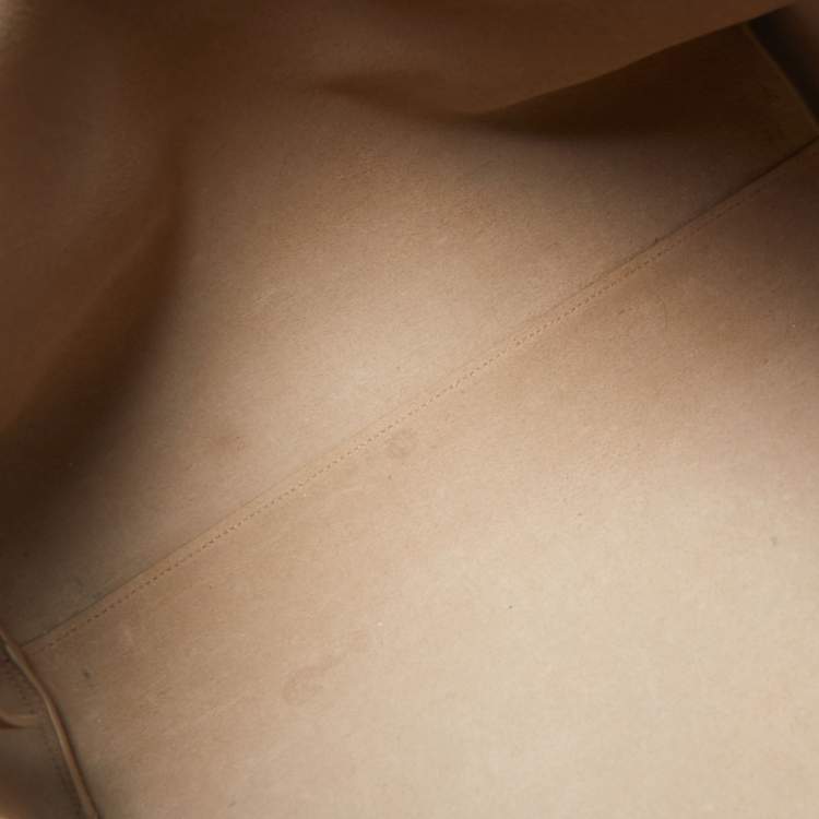 Pre Owned Saint Laurent Beige Leather E/W Shopper Tote