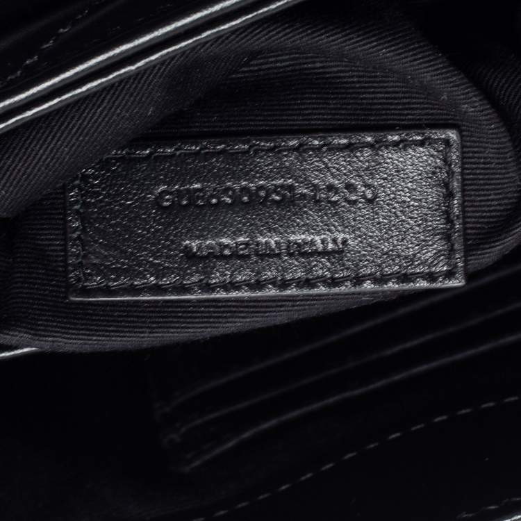 Pre Owned Saint Laurent Black Matelassé Leather Toy Loulou Crossbody Bag