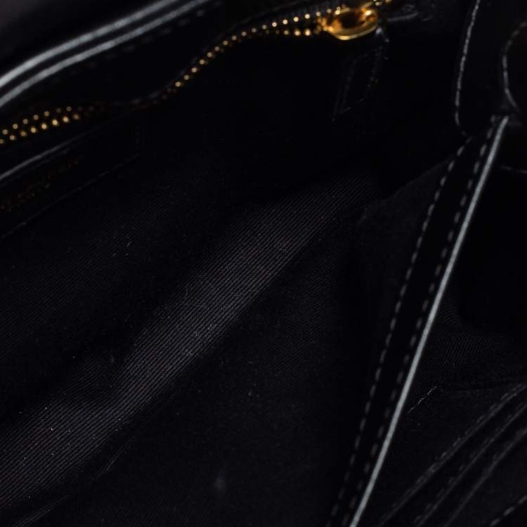 Pre Owned Saint Laurent Black Matelassé Leather Toy Loulou Crossbody Bag