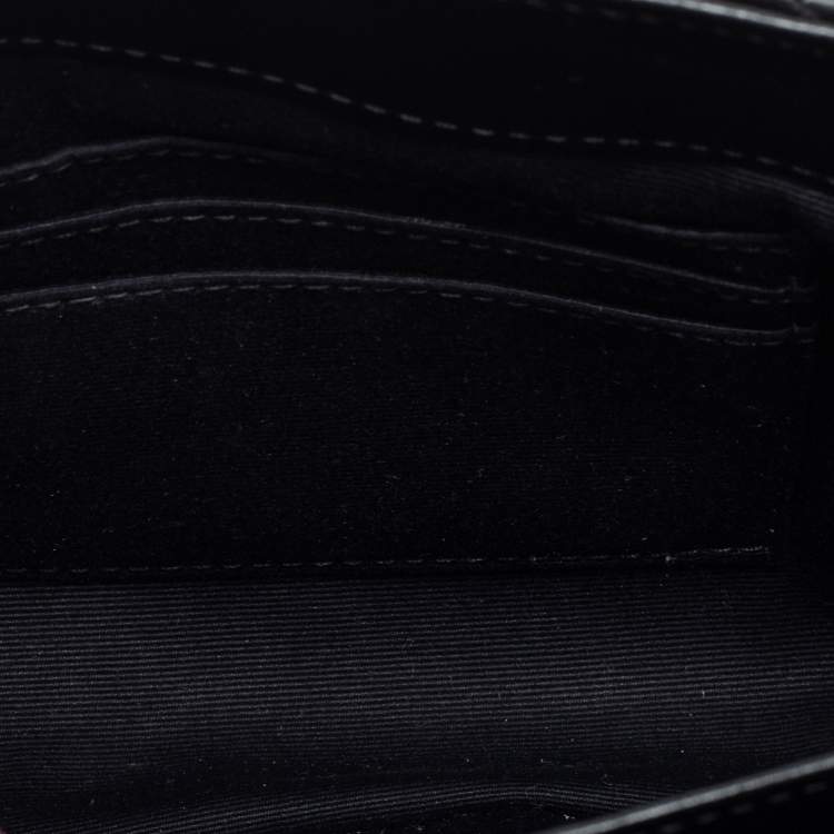 Pre Owned Saint Laurent Black Matelassé Leather Toy Loulou Crossbody Bag