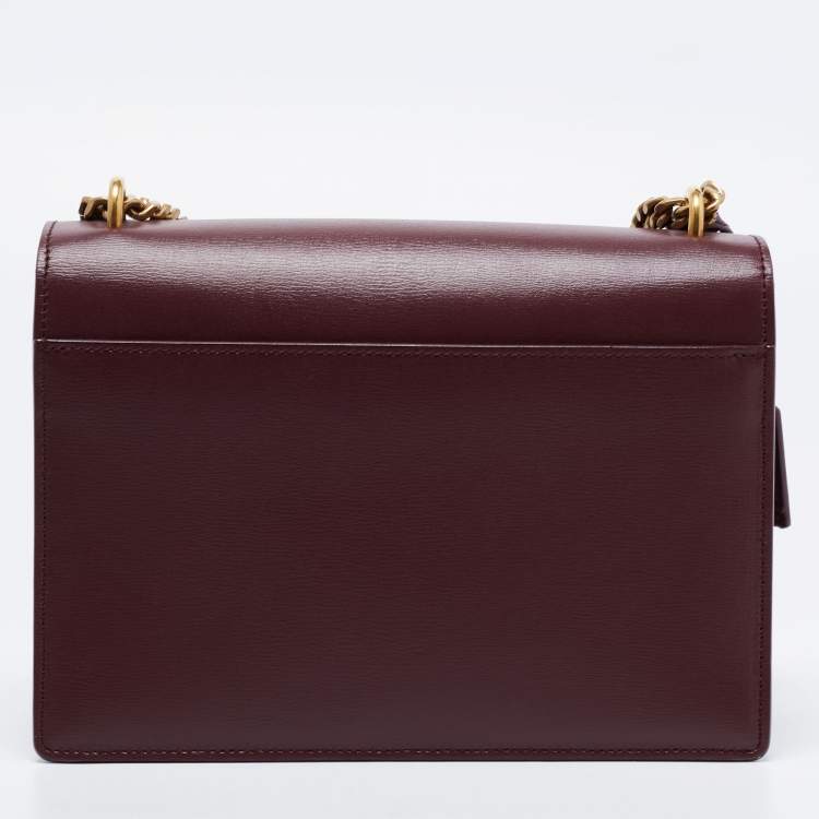 Pre Owned Saint Laurent Burgundy Leather Medium Sunset Shoulder Bag
