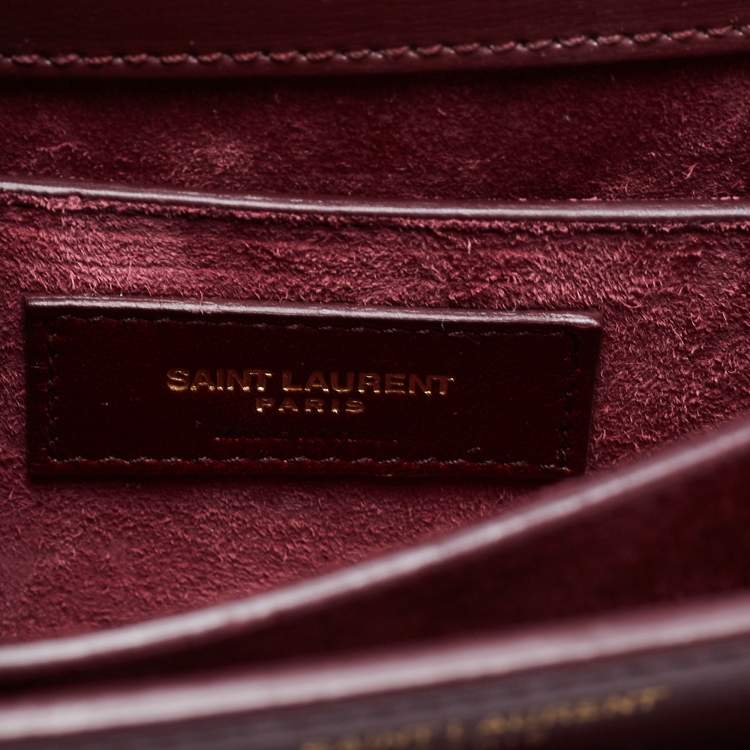 Pre Owned Saint Laurent Burgundy Leather Medium Sunset Shoulder Bag