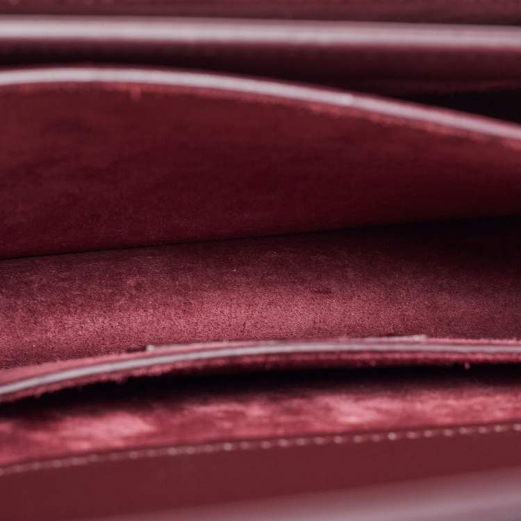 Pre Owned Saint Laurent Burgundy Leather Medium Sunset Shoulder Bag