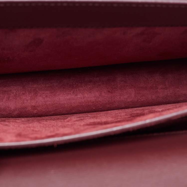 Pre Owned Saint Laurent Burgundy Leather Medium Sunset Shoulder Bag