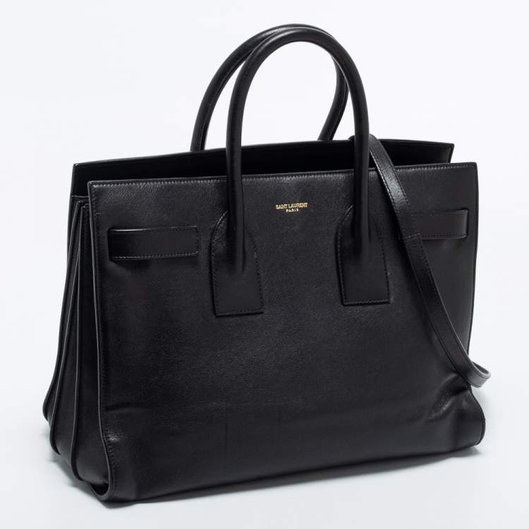 مملوكة مسبقًا Saint Laurent Black Leather Small Classic Sac De Jour Tote