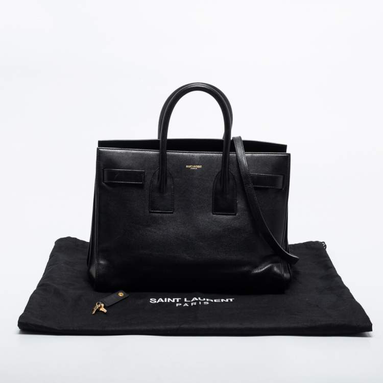 مملوكة مسبقًا Saint Laurent Black Leather Small Classic Sac De Jour Tote