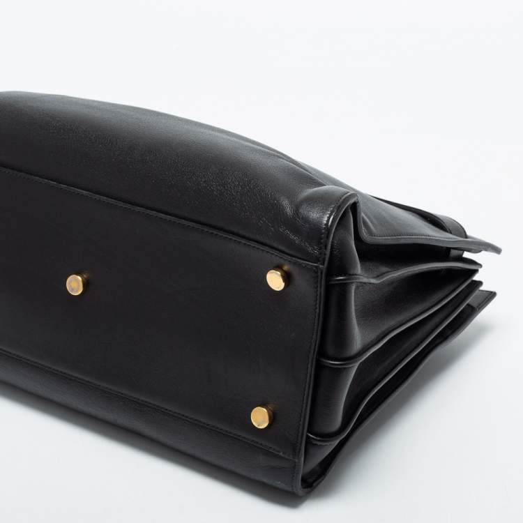مملوكة مسبقًا Saint Laurent Black Leather Small Classic Sac De Jour Tote