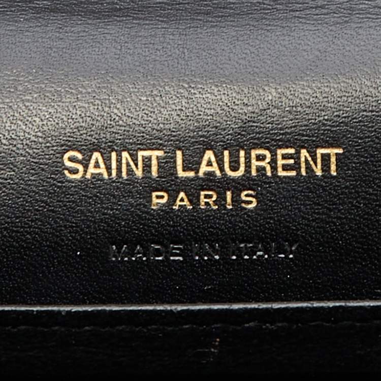 Pre Owned Saint Laurent Black Velvet and Leather Kate Belt Bag