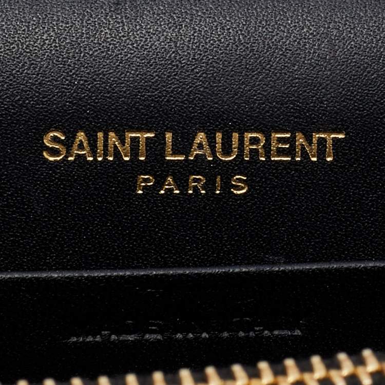Pre Owned Saint Laurent Black Leather Kate Wallet on Chain