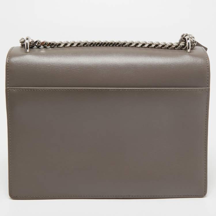 Pre Owned Saint Laurent Grey Leather Medium Sunset Shoulder Bag