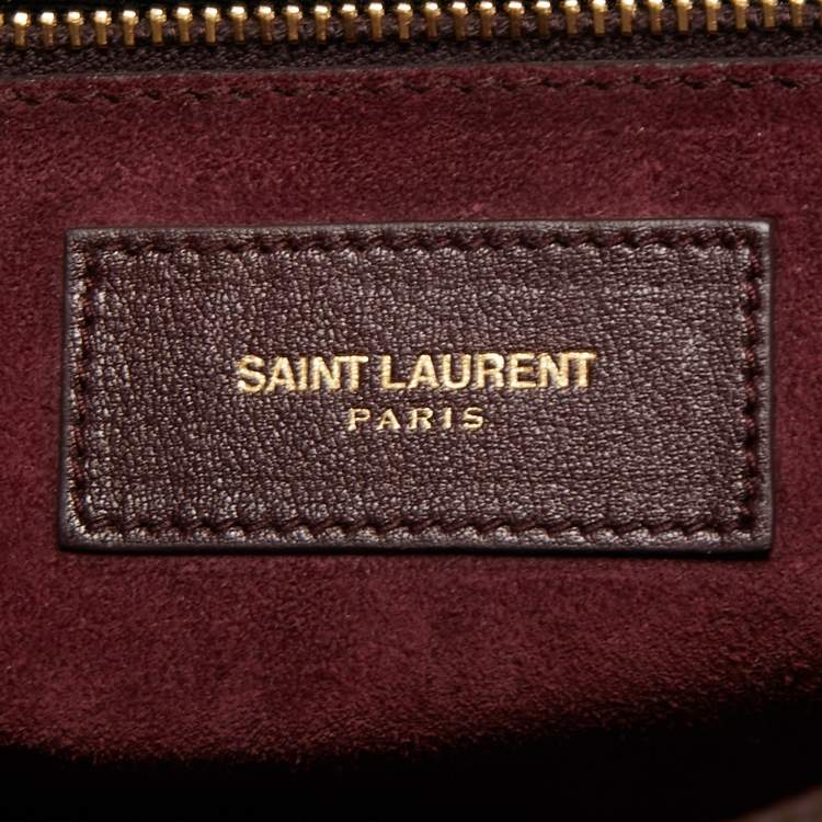 Pre Owned Saint Laurent Burgundy Leather Small Classic Sac De Jour Tote