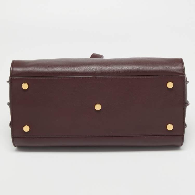 Pre Owned Saint Laurent Burgundy Leather Small Classic Sac De Jour Tote