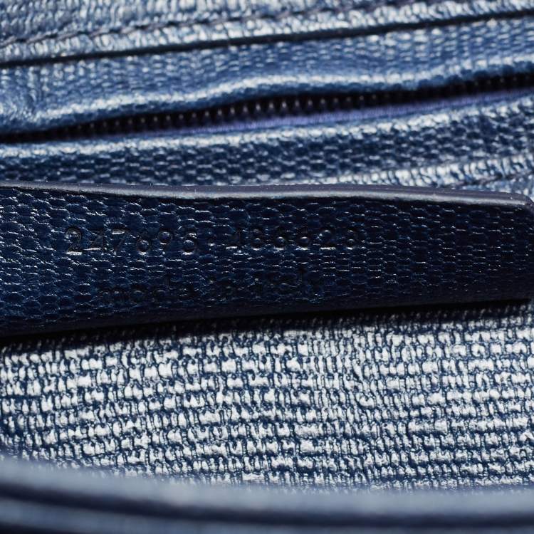 مملوكة مسبقًا Saint Laurent Navy Blue Textured Leather Large Chyc Shoulder Bag