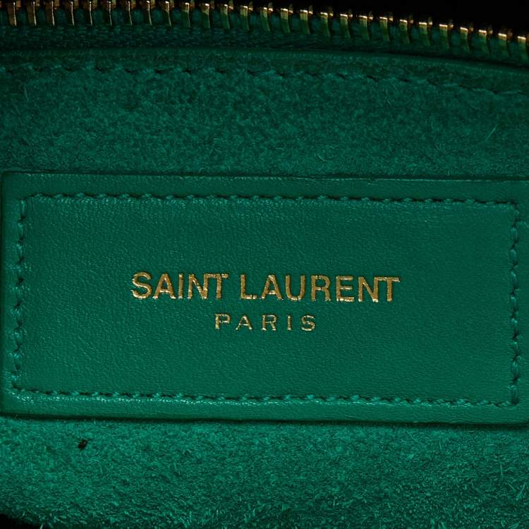 Pre Owned Saint Laurent Green Leather Small Classic Sac De Jour Tote