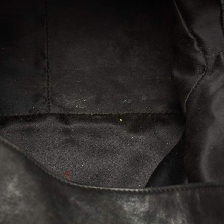 Pre Owned Saint Laurent Black Leather Roady Hobo