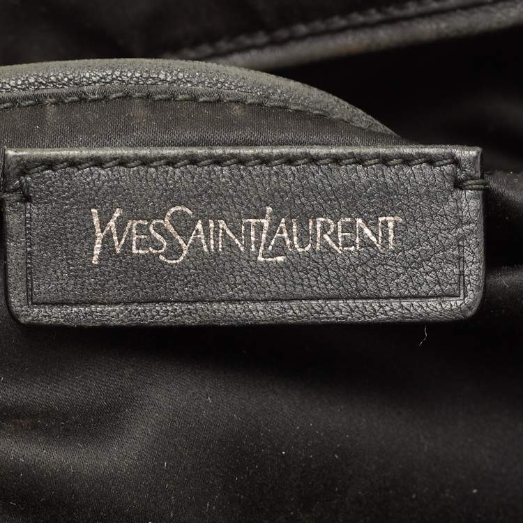 Pre Owned Saint Laurent Black Leather Roady Hobo
