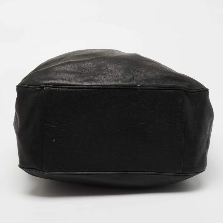 Pre Owned Saint Laurent Black Leather Roady Hobo