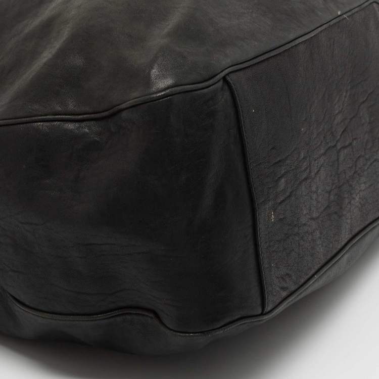 Pre Owned Saint Laurent Black Leather Roady Hobo