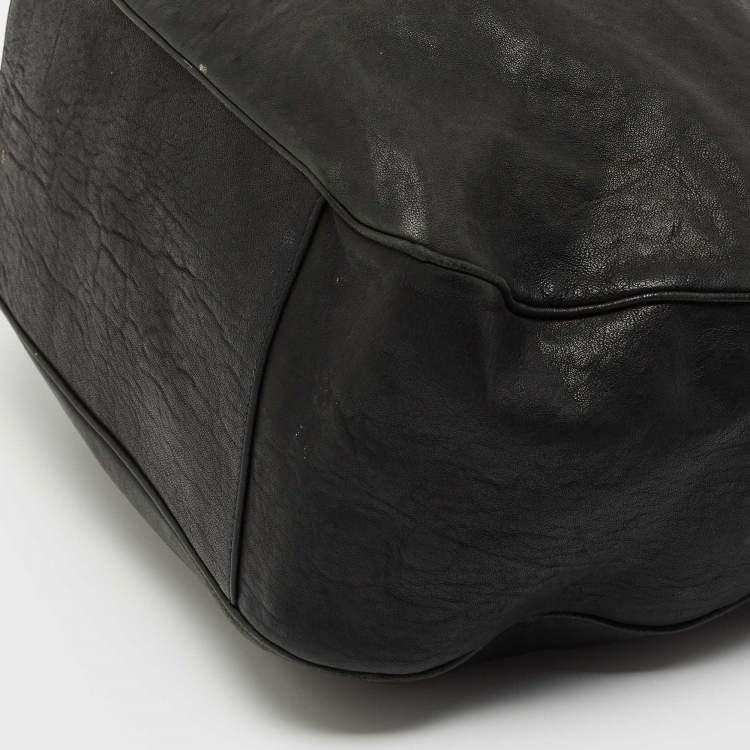 Pre Owned Saint Laurent Black Leather Roady Hobo