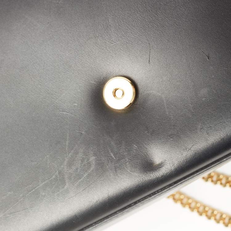 Pre Owned Saint Laurent Black Leather Kate Tassel Shoulder Bag