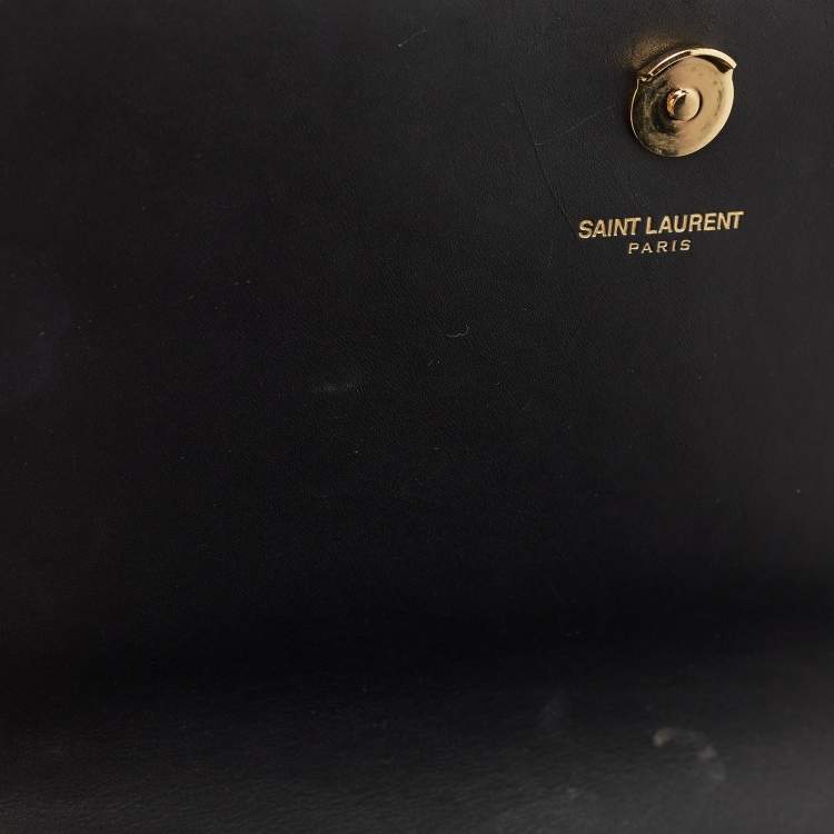 Pre Owned Saint Laurent Black Leather Kate Tassel Shoulder Bag