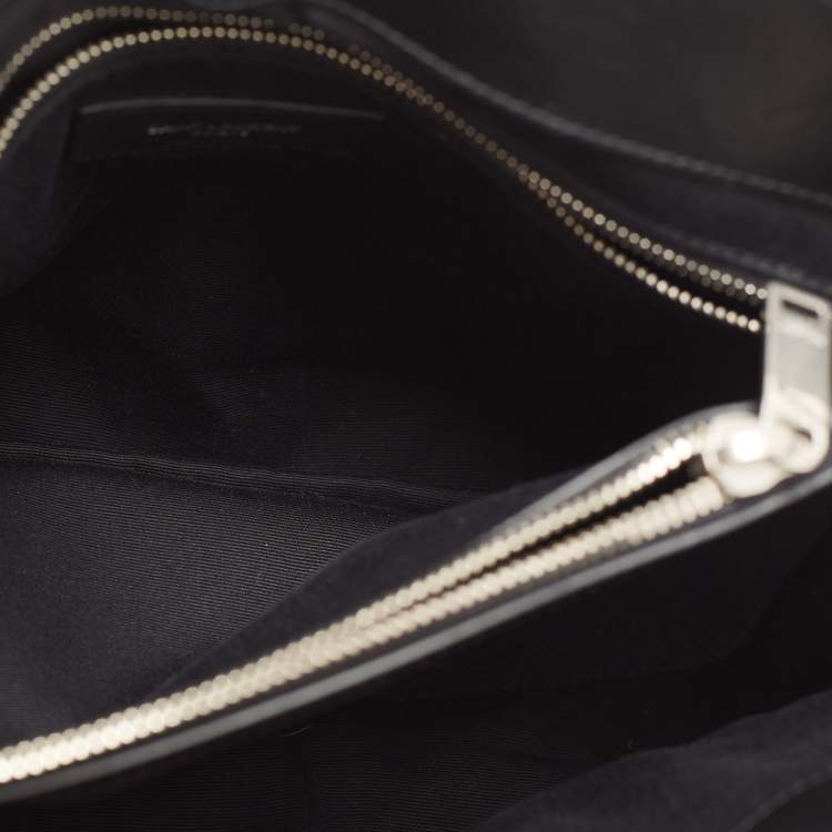 Pre Owned Saint Laurent Black Matelassé Leather Medium Loulou Shoulder Bag