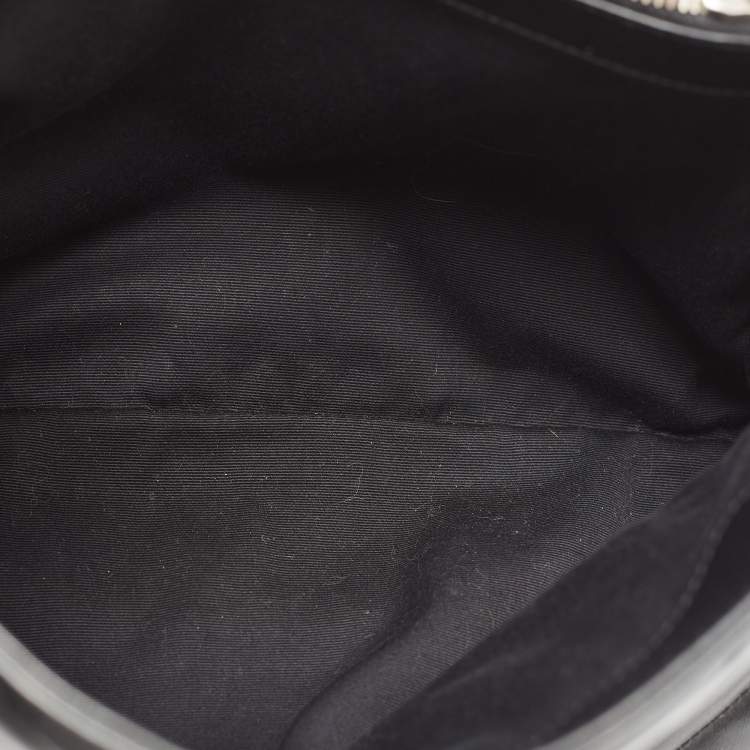 Pre Owned Saint Laurent Black Matelassé Leather Medium Loulou Shoulder Bag