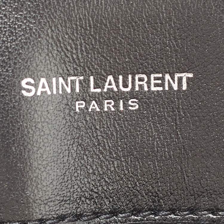 Pre Owned Saint Laurent Black Matelassé Leather Medium Loulou Shoulder Bag