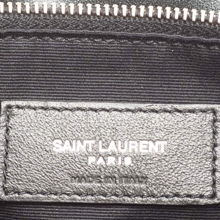 Pre Owned Saint Laurent Black Matelassé Leather Medium Loulou Shoulder Bag