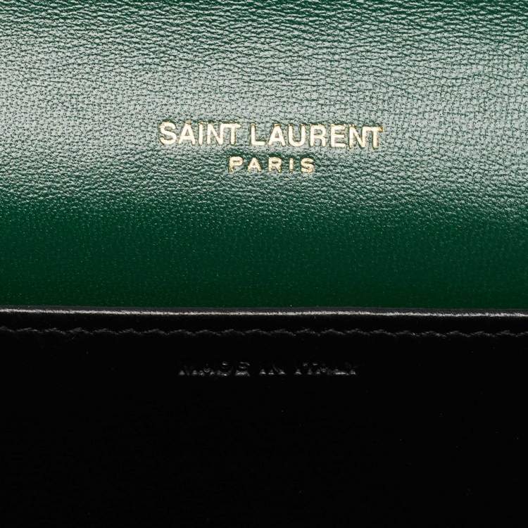 Pre Owned Saint Laurent Green Water Snake Uptown Wallet on Chain