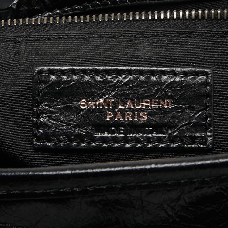 Pre Owned Saint Laurent Black Aged Leather Medium Niki Shoulder Bag