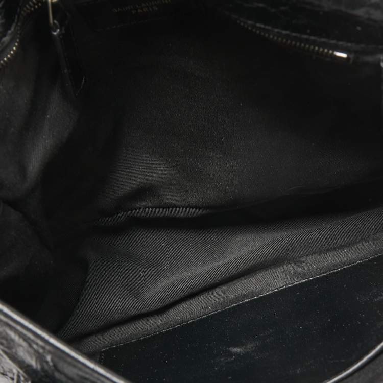 Pre Owned Saint Laurent Black Aged Leather Medium Niki Shoulder Bag
