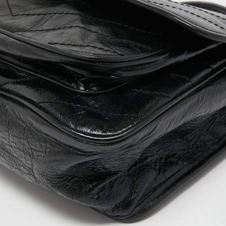Pre Owned Saint Laurent Black Aged Leather Medium Niki Shoulder Bag