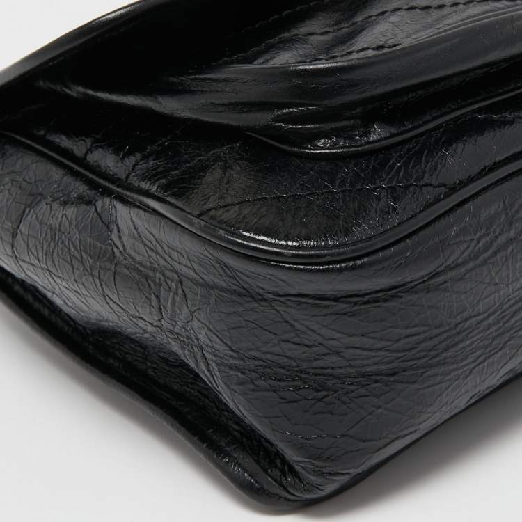 Pre Owned Saint Laurent Black Aged Leather Medium Niki Shoulder Bag