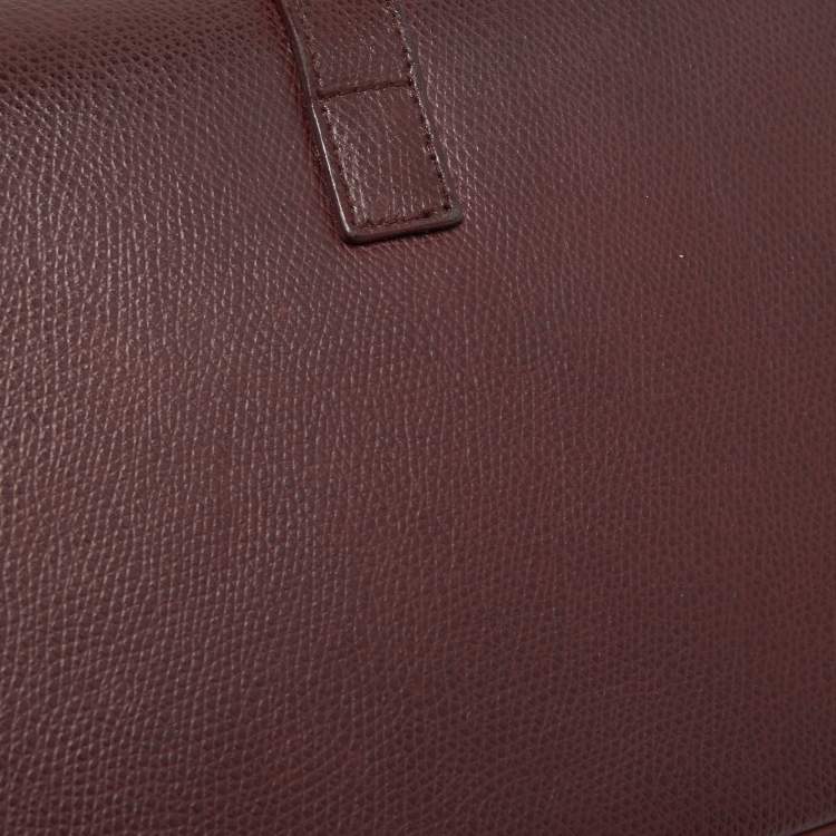 Pre Owned Saint Laurent Burgundy Leather Medium Monogram Universite Shoulder Bag