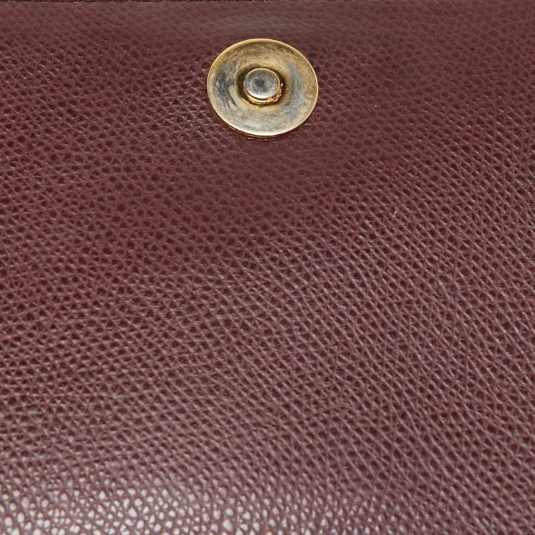 Pre Owned Saint Laurent Burgundy Leather Medium Monogram Universite Shoulder Bag